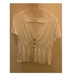 White buttoned top